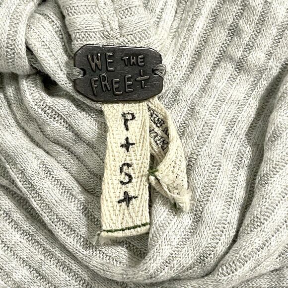 Free People We the Free Lovers Rib Thermal Top Size Small Oversized Split Back - Picture 6 of 9